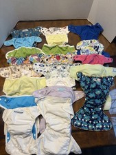 Lot Of 21 Cloth Reusable-Washable Diapers Inserts charlie rite apple swaddlebees