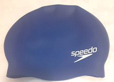 Speedo Swim Cap Adult Unisex Silicone Competition Swimming Blue