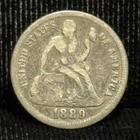 1889 United States Seated Liberty One Dime Silver Coin 10C