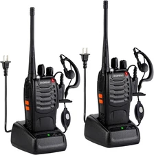 Baofeng Walkie Talkies 888S Long Range Rechargeable Battery Two Way Earpieces VO