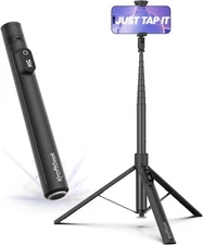 KraftGeek Automatic Tripod for iPhone, 66" Phone Selfie Stick Black 