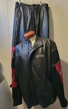 1980's Vintage Leather RUN DMC collection Adidas Track Suit & Pants Large Rare