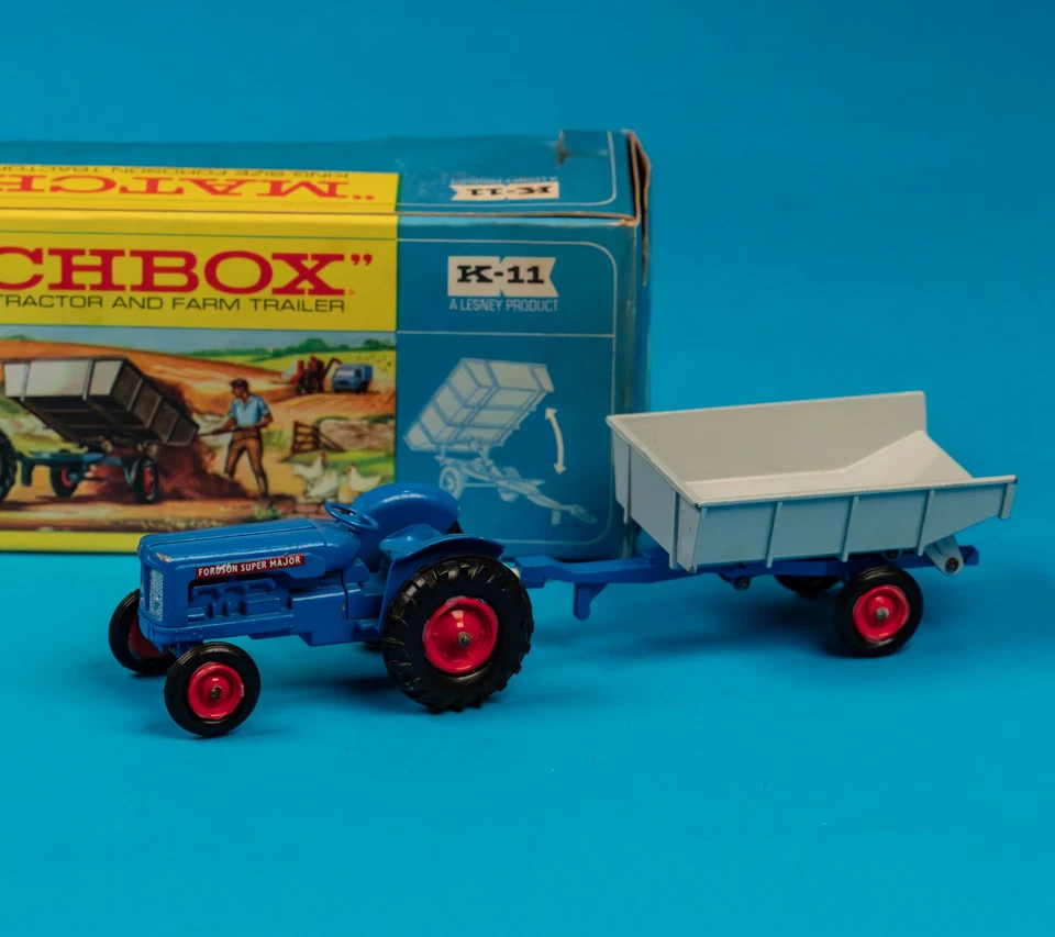 Matchbox Kings / K-11 A4 / Fordson Tractor and Farm Trailer / 1963 / MIB / Clean - Image 3 of 4