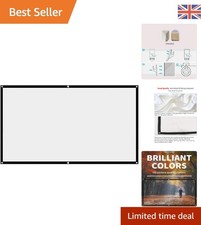 Portable 100 Inch White Projector Screen - No Crease, Perfect for Outdoor Use