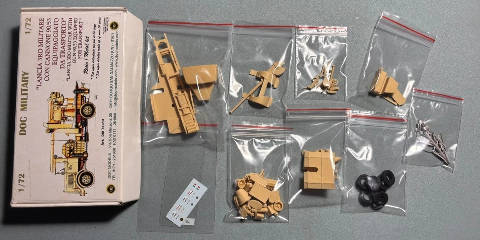 DOC MODELS DM72313 - LANCIA 3RO MILITARE CON CANNONE 90/53 - 1/72 RESIN KIT - Immagine 4 di 4