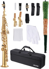 Sassofono Soprano Dritto, Si Bemolle, Kit Di Sassofono in Ottone a 23 Tasti per 