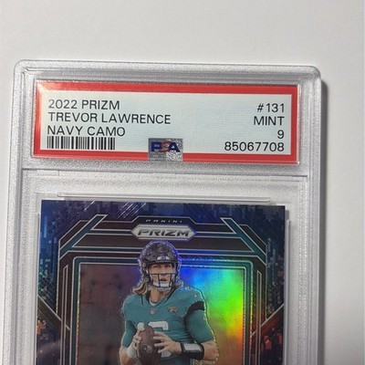2022 Panini Prizm - Trevor Lawrence #131 Navy Camo Prizm /25 PSA 9