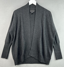 Tahari Cardigan XS Gray 100 Cashmere Pure Lux Dolman Oversized Sweater