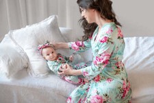 Mommy robe and baby swaddle girl maternity robe mommy and me matching baby girl