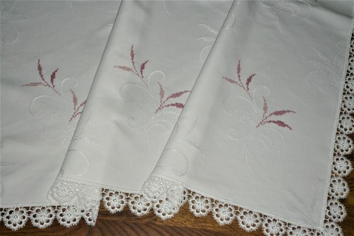 Super centrotavola damascato 106 cm / 106 cm fatto a mano ottimo shabby chic - Foto 7 di 12