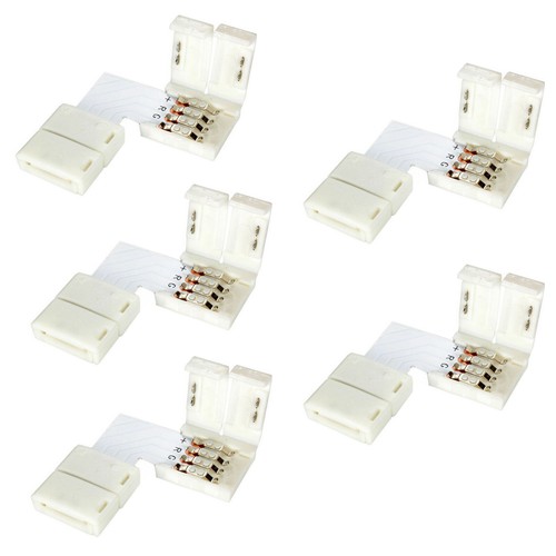5Pc 3528 5050 4Pin 10mm L Shape Adapters PCB LED Strip Connectors Free Soldering - Picture 4 of 8