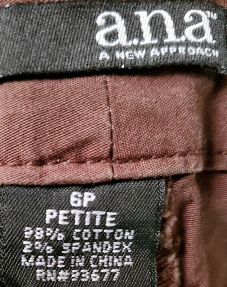 Pantalones capri cargo para mujer ANA A New Approach talla 6 Petite 6P marrón Foto 2 de 4