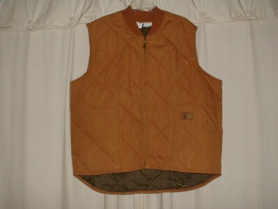 Men's Quilted Duxbak Duck Canvas Vest 2XL Reg Chest50-52 Tan Work/Hunting  Jacket