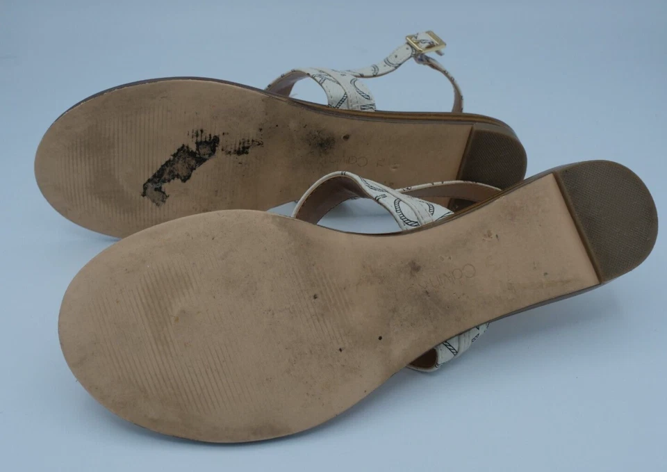 Женские сандалии CALVIN KLEIN Soley с монограммой размер 7,5 белые с логотипом ремешком на спине - Изображение 4 из 4