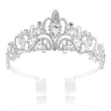 Silver Crystal Tiaras Crowns for Women Princess Tiaras for Bride Elegant