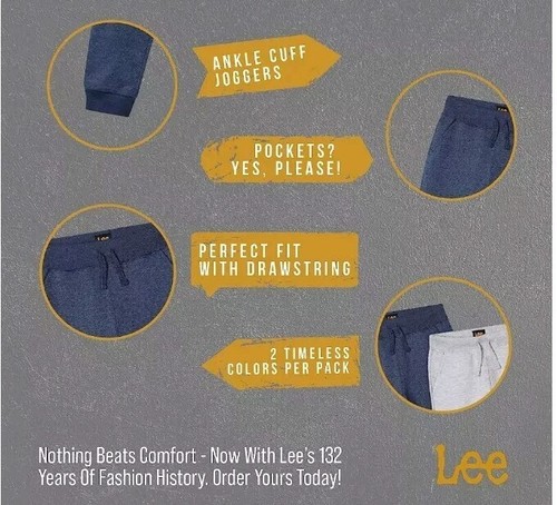 Two (2) ~ LEE ~ 1-Blue 1-Gray Jogger Pants ~ Rugged Knee ~ Zip Pocket ~ XS (5-6) - Picture 6 of 8