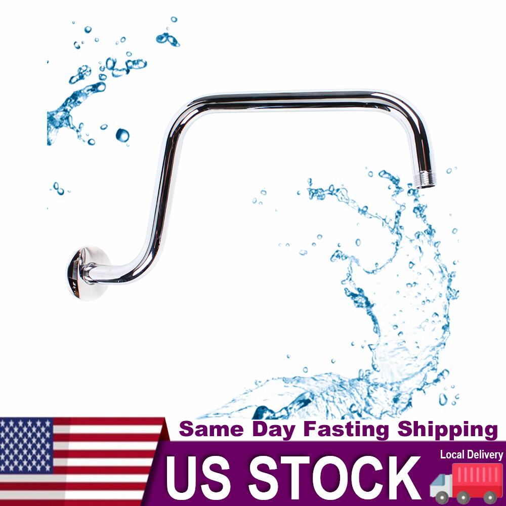 Shower Head Extension Arm S Shaped High Arc Gooseneck Shower Arm Extender Pipe