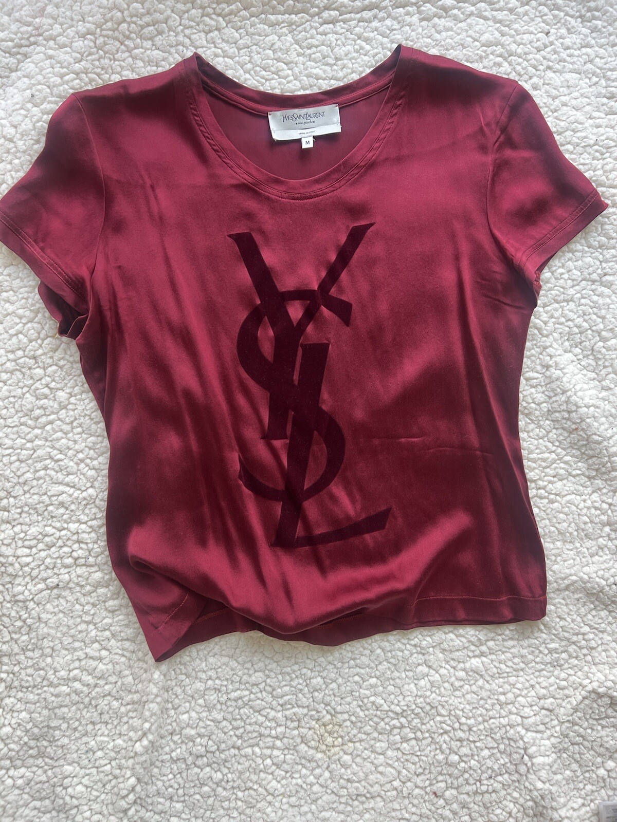Top YVES Saint Laurent coltura di seta taglia M logo