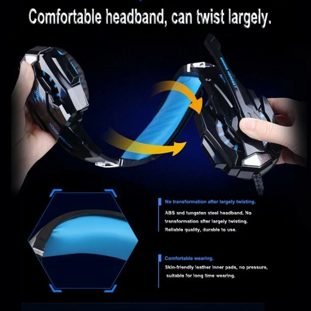 KOTION EACH G9000 3.5mm LED Gaming Headphone Stereo Headset for PC Laptop PS4 - Image 2 of 4