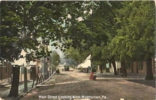 Tram And Carriage At Main Street, Looking West, Myerstown, Pennsylvania Postcard