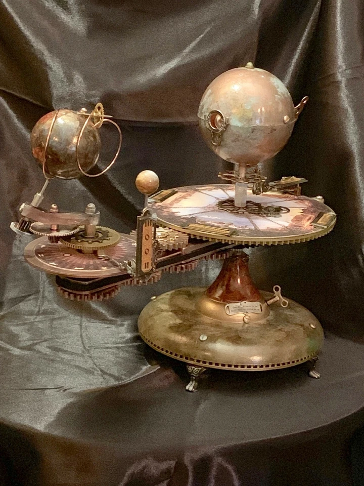 STEAMPUNK JULES VERNE EARTH SUN MOON ORRERY SOLAR SYSTEM - Image 3 of 4