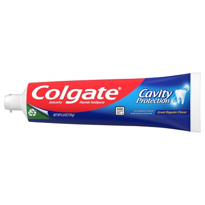Colgate Cavity Protection Fluoride Toothpaste - Regular Mint Flavor, 6 oz Tube