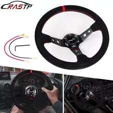  Drifting Racing Steering Wheel Suede Leather 14inch 350mm Deep Dish 93mm