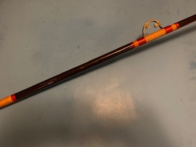 custom-made varmac five and a half foot fishing pole VINTAGE CUSTOM MADE 7 FOOT 3 INCH 50 TO 150 POUND CLASS FISHING ROD AFTCO  VARMAC