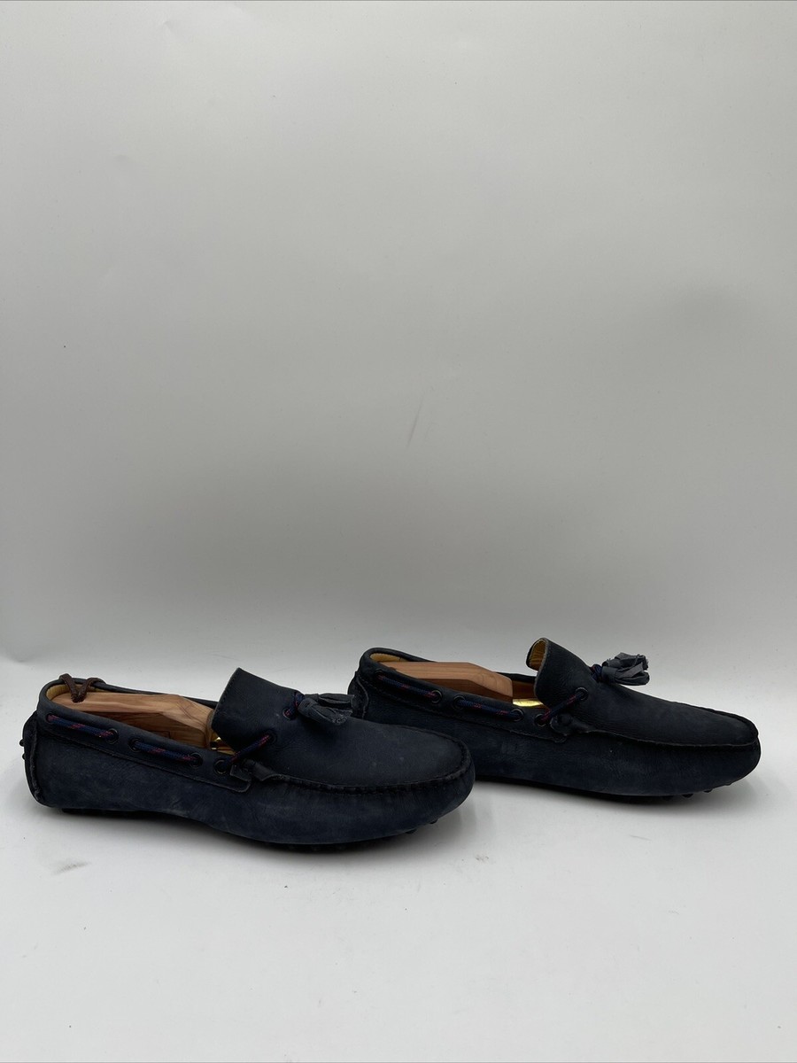 Saks Fifth Avenue Leather Driving Loafers Navy Blue Size 9M  display picture 2