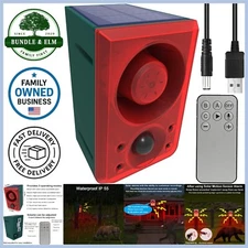 Solar Motion Detector Alarm with 130dB Dog & Gunshot Sounds Night Security