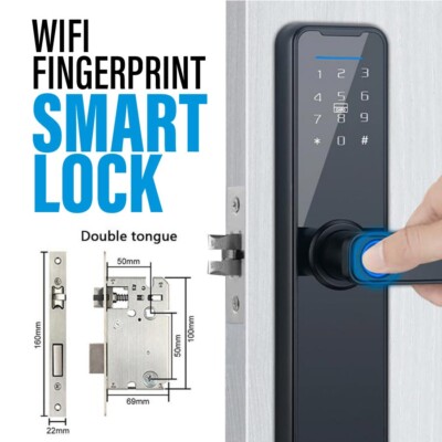 Tuya Wifi Fingerprint Smart Home Door Lock Aluminum Alloy Best Multi Security