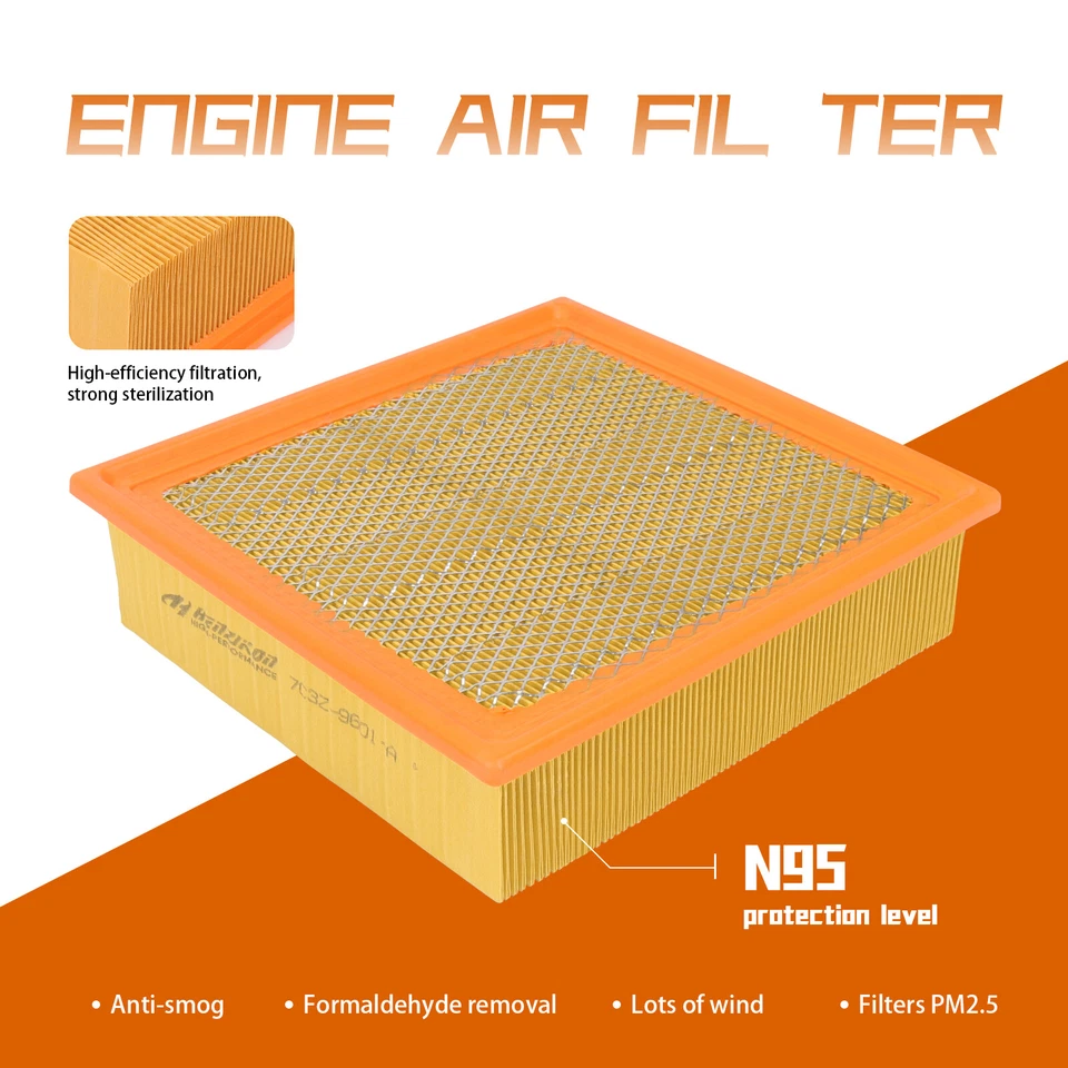 Filtro de ar CA motor e cabine para 2018 2019 2020 - 2022 Lincoln Navigator 3.5L - Imagem 3 de 4