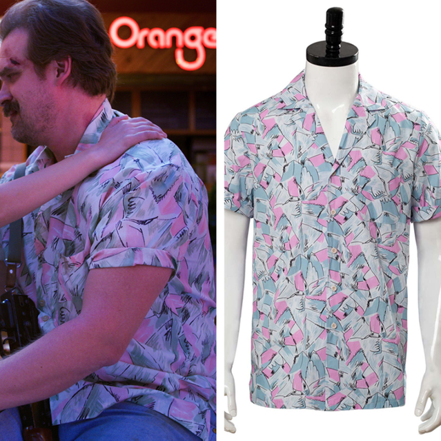 Jim Hopper Cosplay Costume Short Sleeve Hawaiian Shirt | eBay
