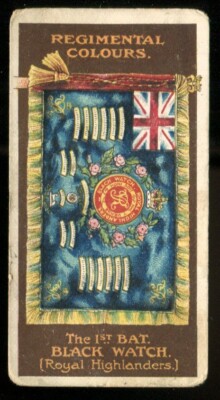 Tabakkarte, Gallaher, Regimentsfarben, 1899, 1. Bataillon schwarze Uhr, #184