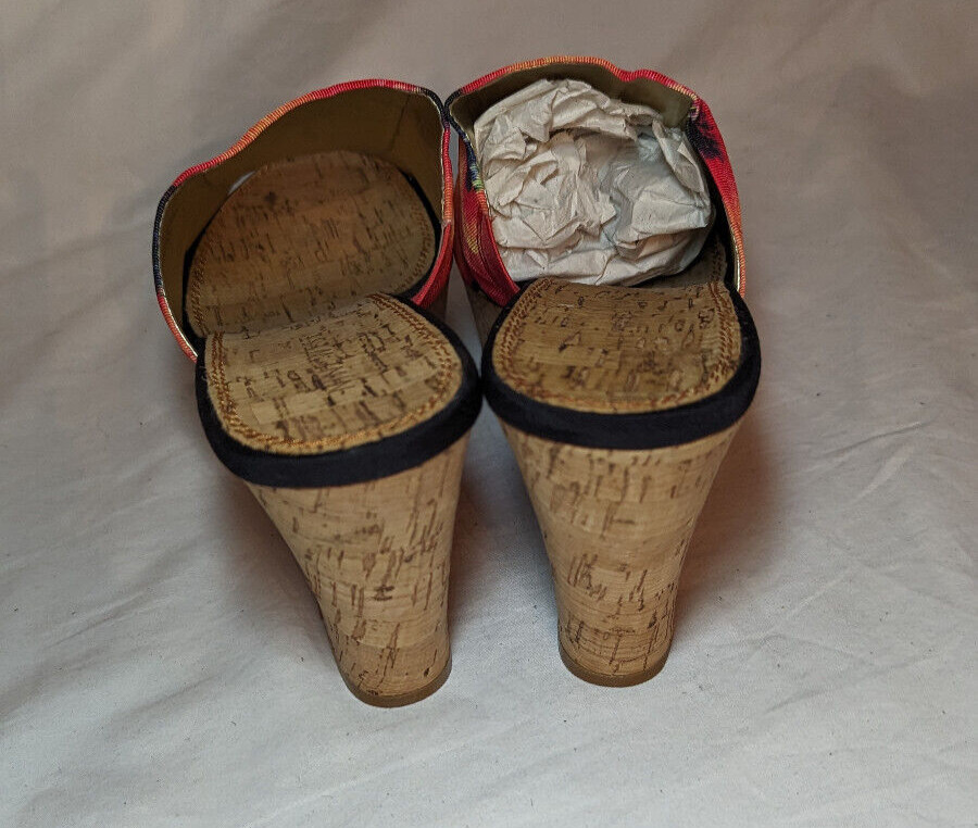NEW NINE WEST  Cork Wedge Platform Heel Sandals Elspie Women Size 10M Multi Pink image 5