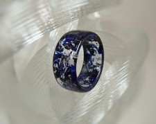 Blue  Gray Spectraply Wood  Resin Ring  Men's or Women's  Handmade to Order