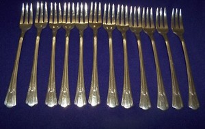 Vintage 12 Lady Betty Cocktail Forks Silverplate
