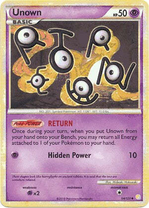 Pokemon HeartGold SoulSilver Card  54/123 Unown