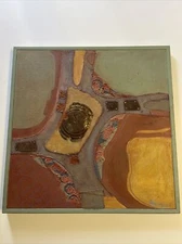 Vintage Abstract Painting Sculpture assemblage Expressionism Modernism 25 inches