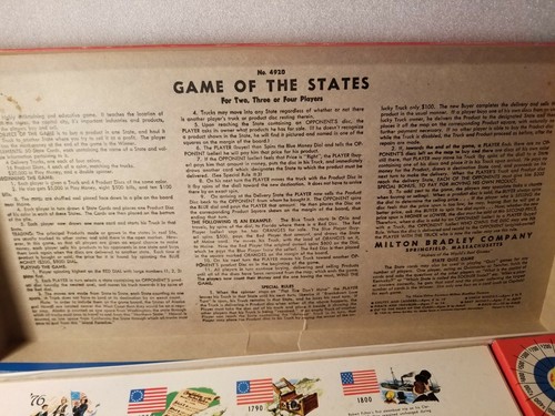 Game Of The States Milton Bradley Vintage 1960 First Edition - Picture 5 of 5