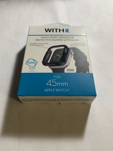 NEW WITHit Dual Layer Full Protection Cover Bumper w/ Glass for 45MM Apple Watch - 第 2/6 張圖片