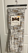 Dachshund Blanket 50x70 Cuddle Love Doxen Doodles with Designer Hanger NWT