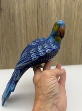 Hand Painted Ceramic Parrot Bird Pot Sitter Decor Colorful Folk Art 10” Mexico