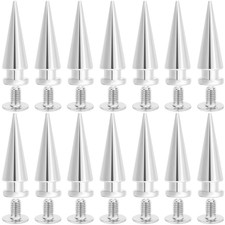 1 Box Silver Cone Spikes Spike and Studs 20Mm Metal Cone Punk round Screwback St