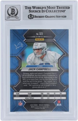 Jack Campbell Lions Signed 2023 Panini Mosaic #323 BAS Fanatics 9