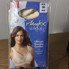 NEW Playtex 18 Hour Ultimate Shoulder Comfort Wireless Bra 4693 Nat. Beige 38D