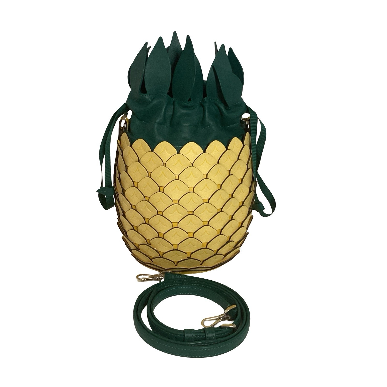 Kate Spade Yellow & Green Leather Pineapple Bucket Crossbody Novelty Kitsch Bag
