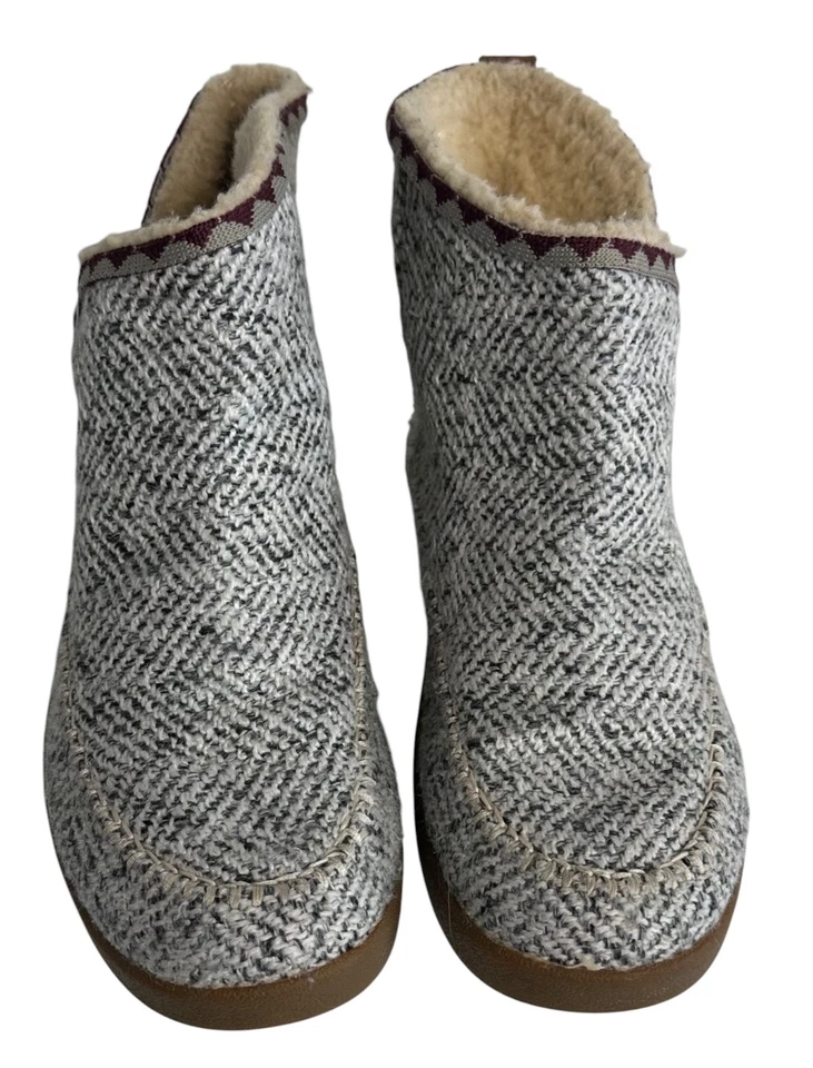 Sanuk Bonitas Botas de Piel de Sherpa Botas Botines Talla 8 Gris Plata Cush N Blaze Sin Cordones Foto 3 de 4