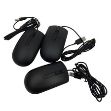 Dell MS116 USB Wired Optical Mouse Lot of 3 2x MS116t, 1x MS116c - Black