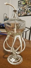 Vtg Polish JOZEFINA KROSNO Blown Art Glass Oil Lamp With Wick White/clear